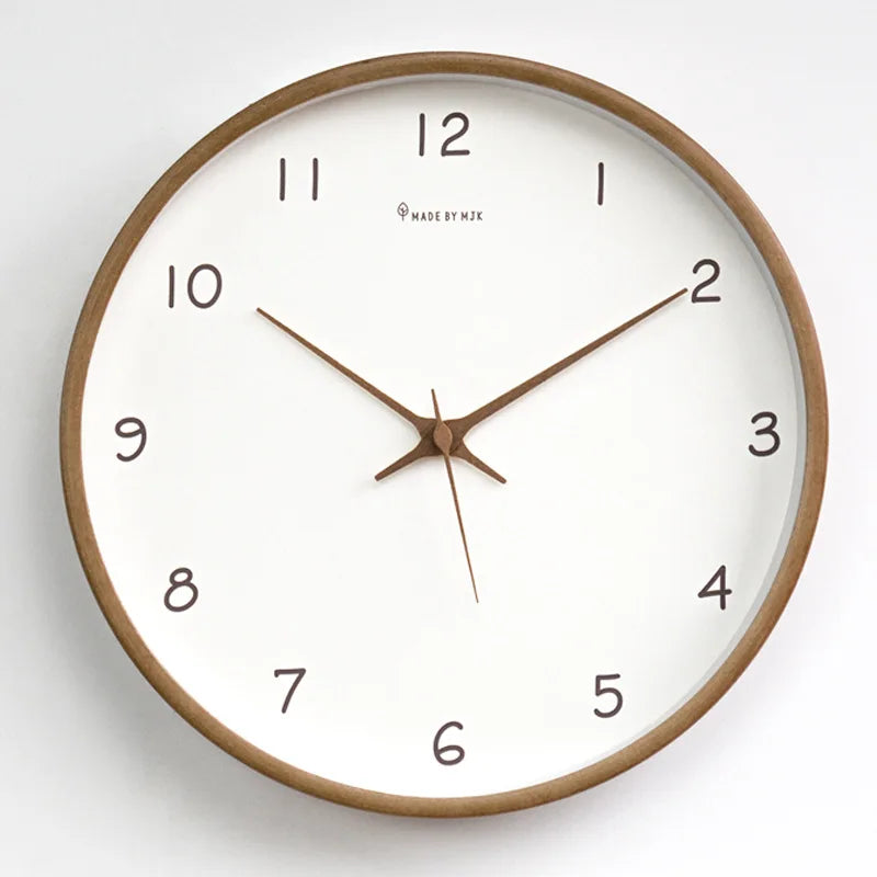 12inch Modern Solid Wood Wall Clock Silent Creative Home Decor Affordable Luxury Living Room Personality Clock for Wall Decor