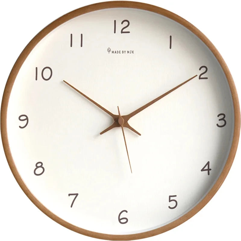 12inch Modern Solid Wood Wall Clock Silent Creative Home Decor Affordable Luxury Living Room Personality Clock for Wall Decor