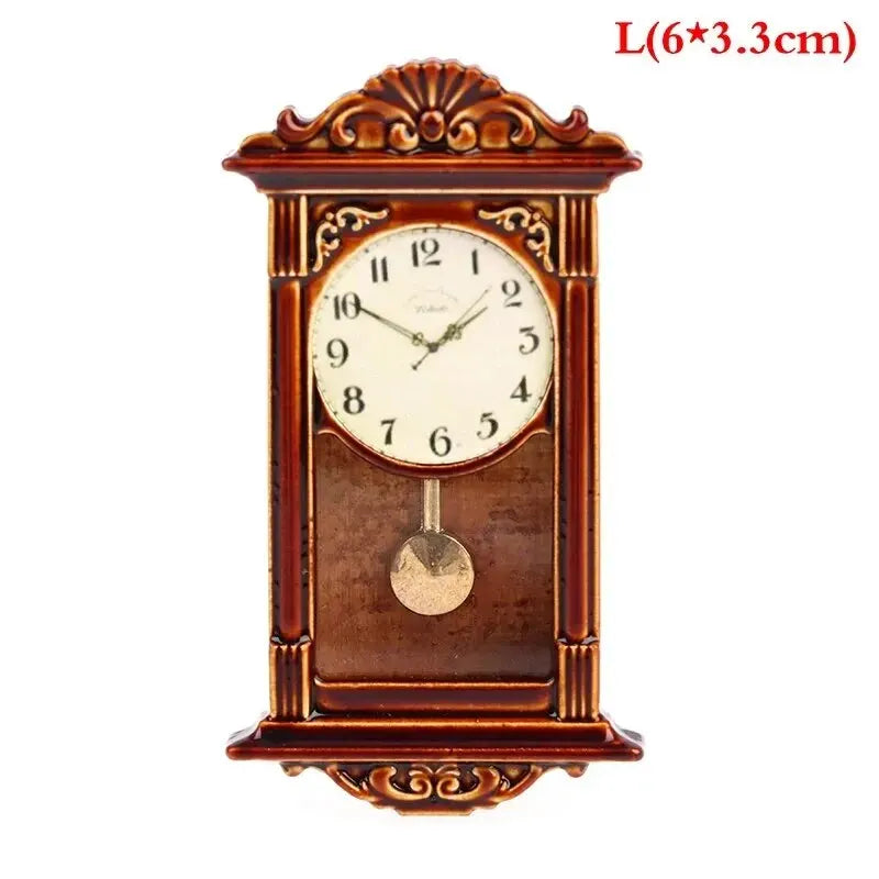 1:12 Dollhouse Miniature Wall Clock Play Doll House Miniaturas Home Decor Accessories Toy Pretend Furniture