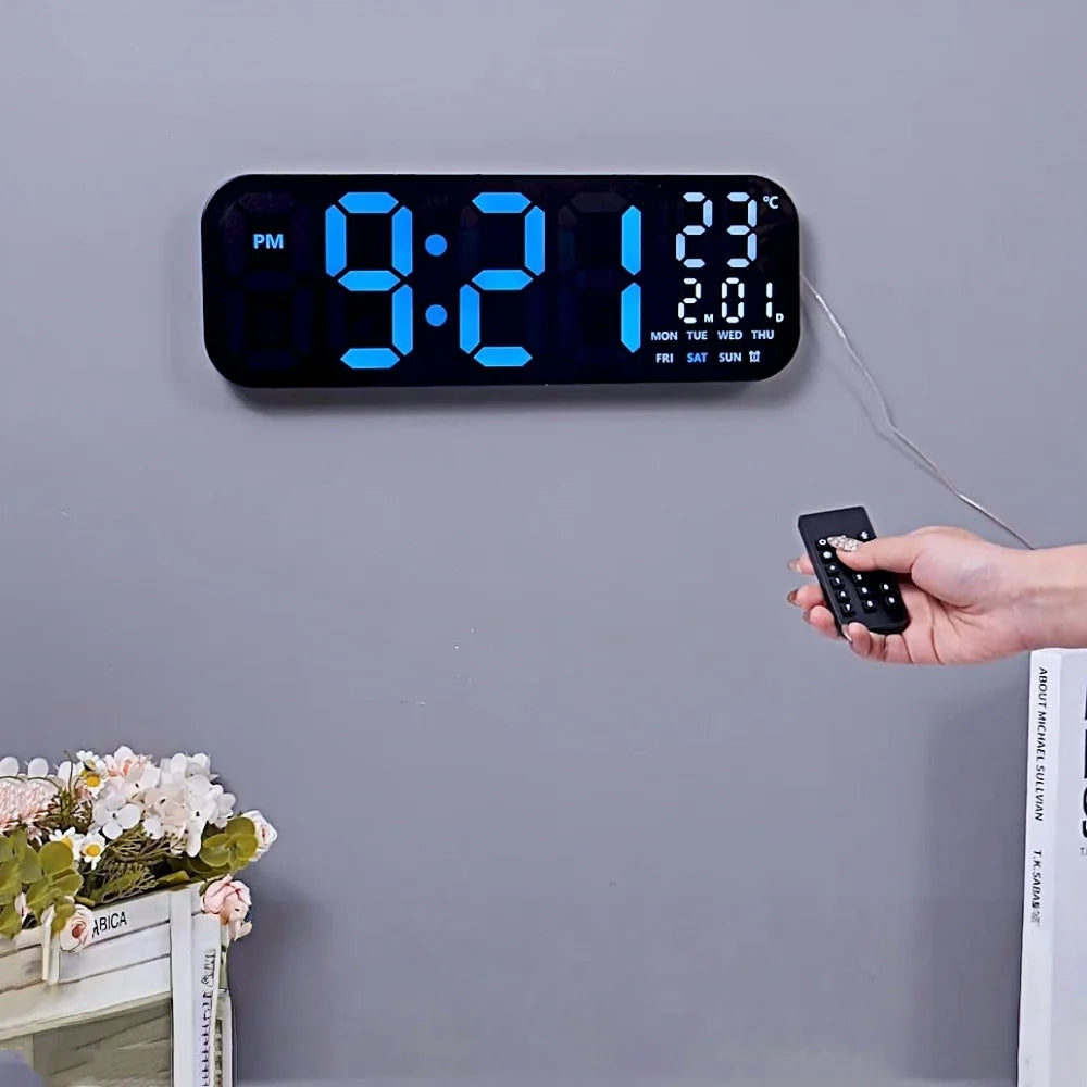18 Inch Large Digital Wall Clock TEMP Date Week 2 Alarm Timing Countdown Table Clock 10 Level Brightness 12/24H LED Clock