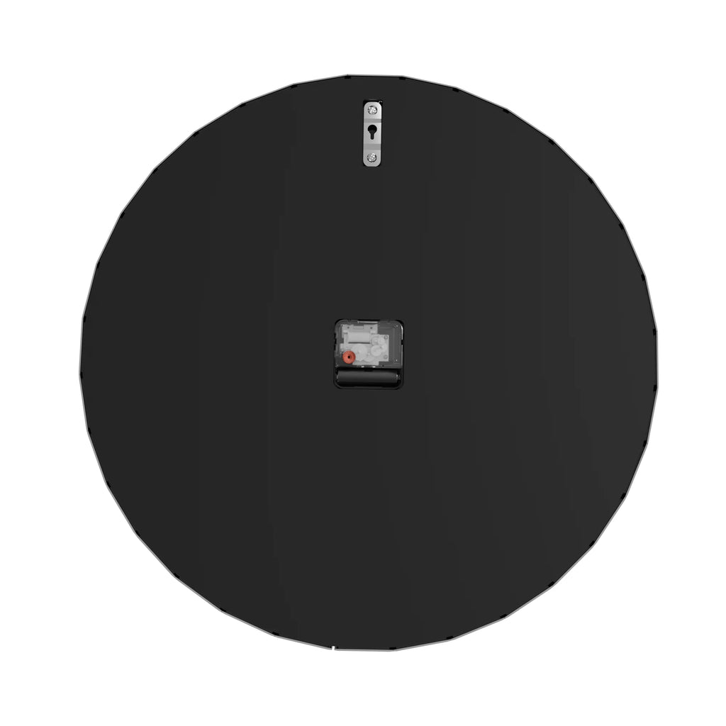 60x60CM Crystal Crush Diamond Mirrored Round Wall Clock for Home Decor Silver Mirror Quartz Clock with Beveled Glass Edging