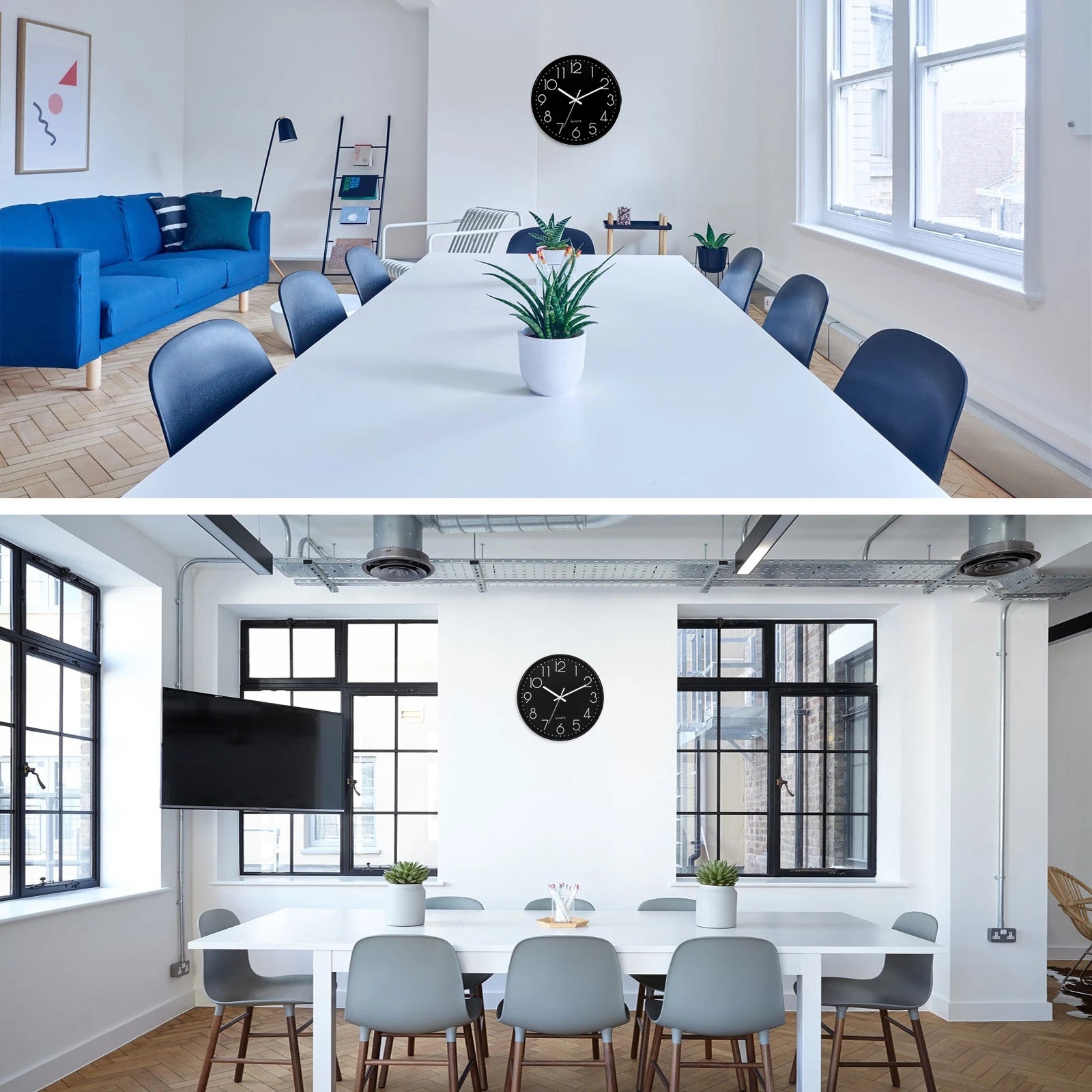 12 Inch Wall Clock, Battery Operated Silent Non-Ticking Round Wall Clocks for Office Bedroom Decorative