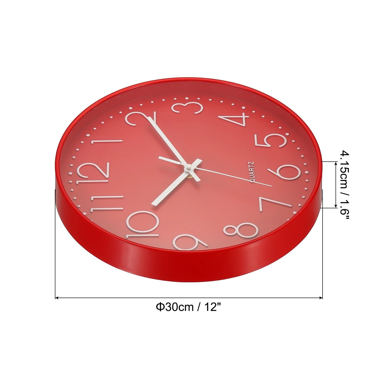 12 Inch Wall Clock, Battery Operated Silent Non-Ticking Round Wall Clocks for Office Bedroom Decorative