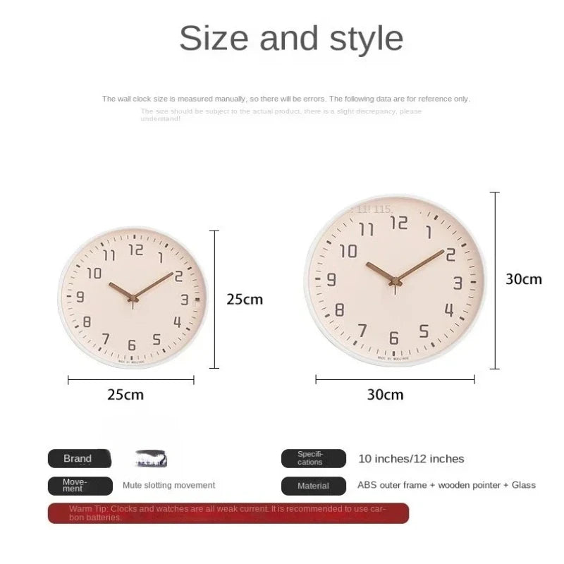 2023 Japanese Style Clock Wall Clocks Noiseless for Living Room Decoration Domestic Simple Mute Clock Modern Fashion Wall Decor